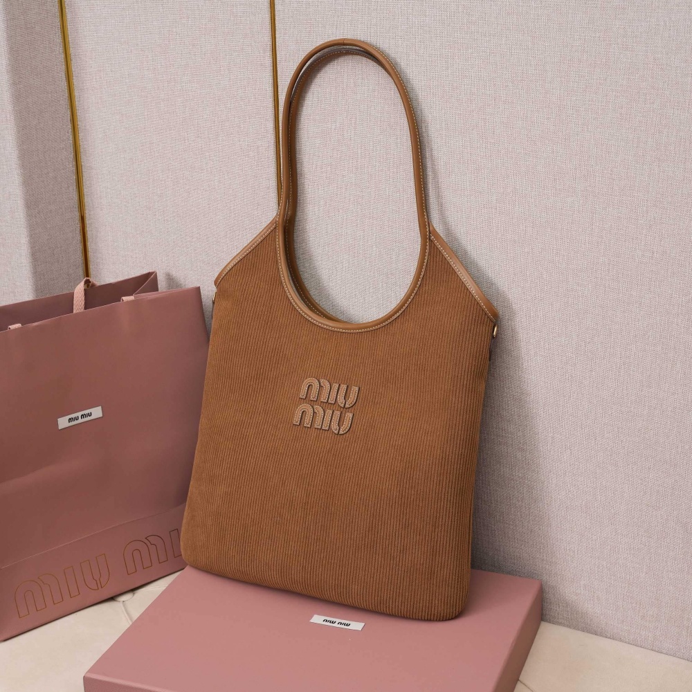 高仿miumiu繆繆*IVY系列5BG231限定款Tote包肉桂棕免檢版