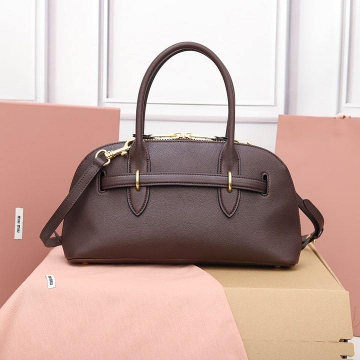 高仿miumiu*Aventure系列5BB168手提包石楠木色免檢版