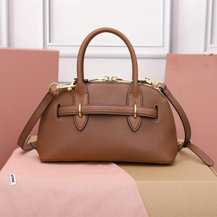 高仿miumiu*Aventure系列5BB169手提包棕色小號免檢版