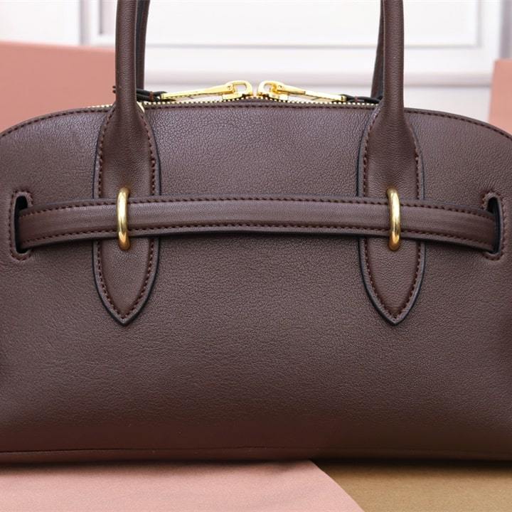 高仿miumiu*Aventure系列5BB168手提包石楠木色免檢版