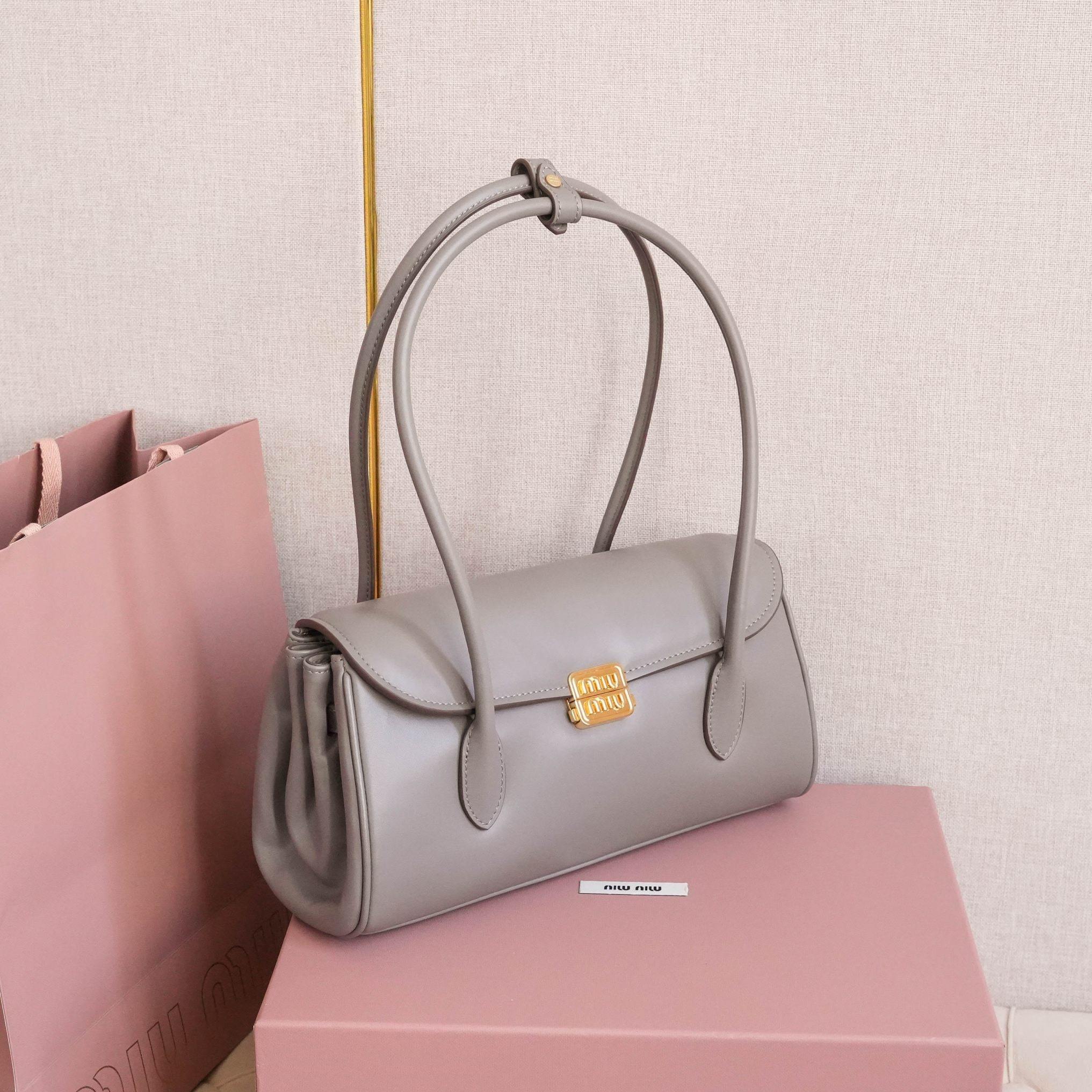 高仿miumiu*5BD265手提單肩包灰色免檢版