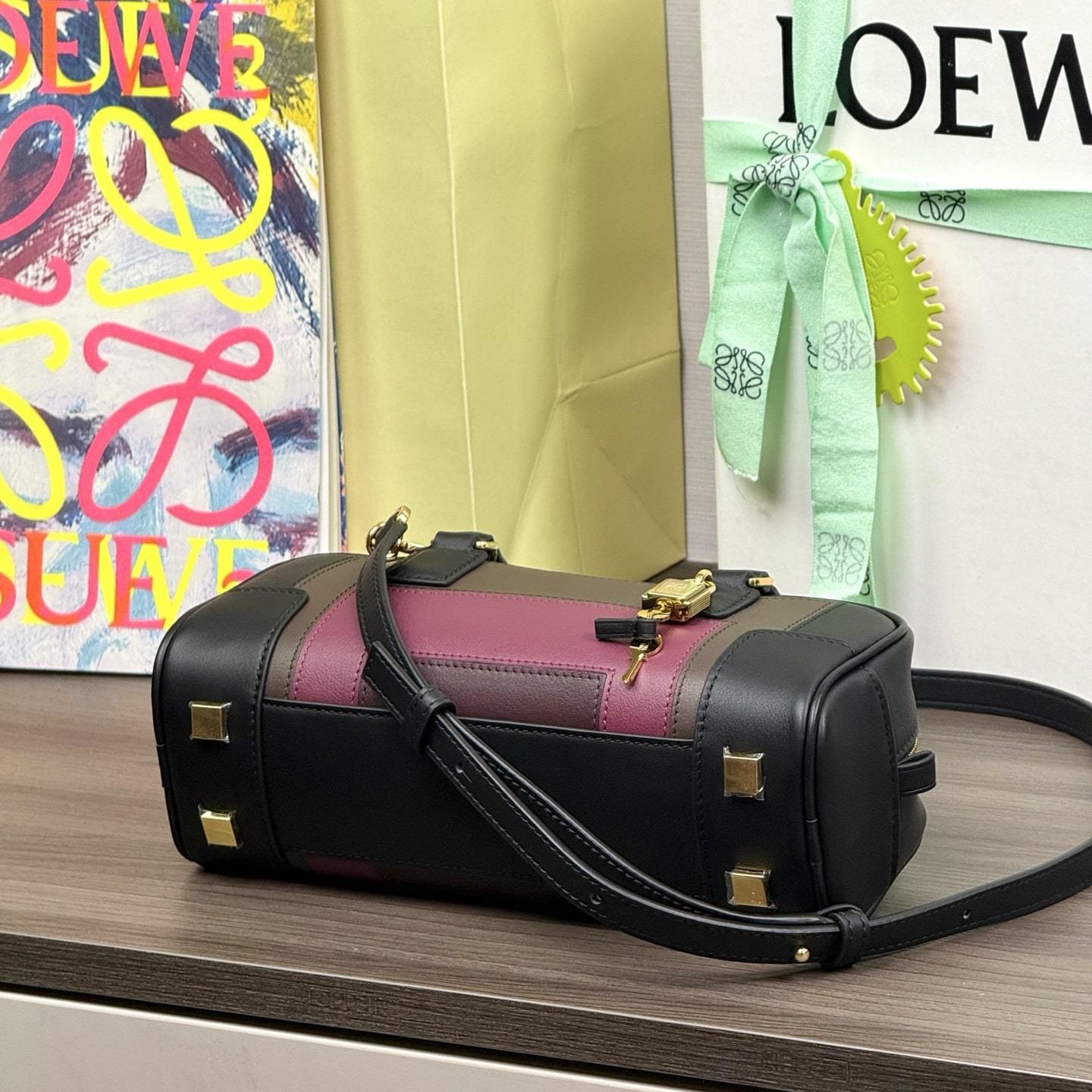 高仿Loewe*Amazona系列1101橫版手提包勃艮第酒免檢版