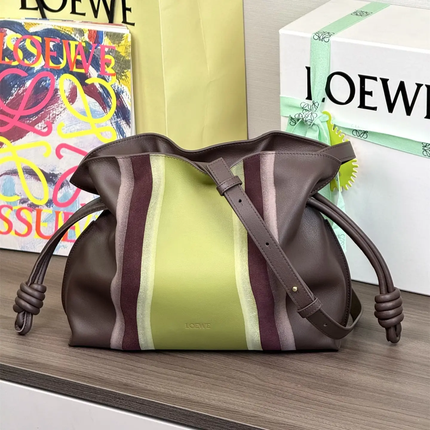 Loewe Flamenco 拼皮單肩包