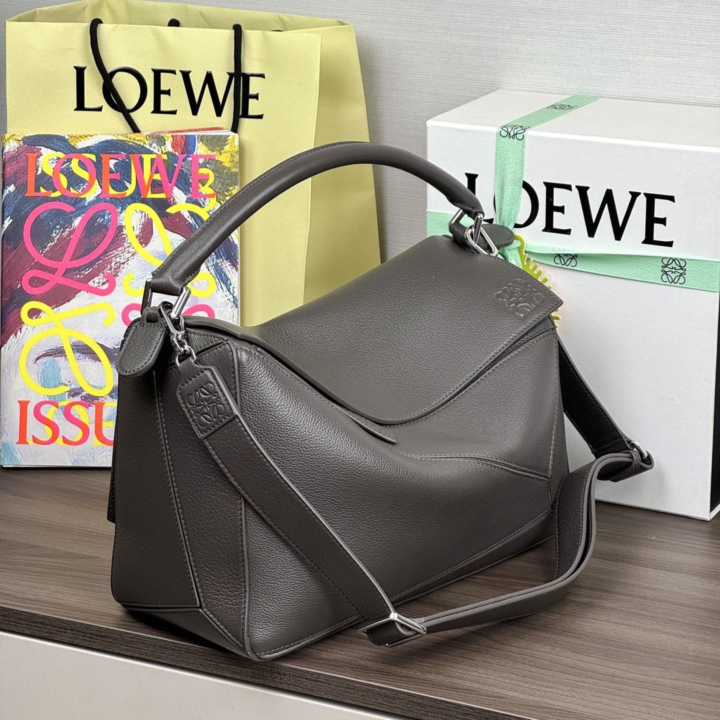 高仿Loewe*Puzzle系列1220單肩包深灰色大號免檢版