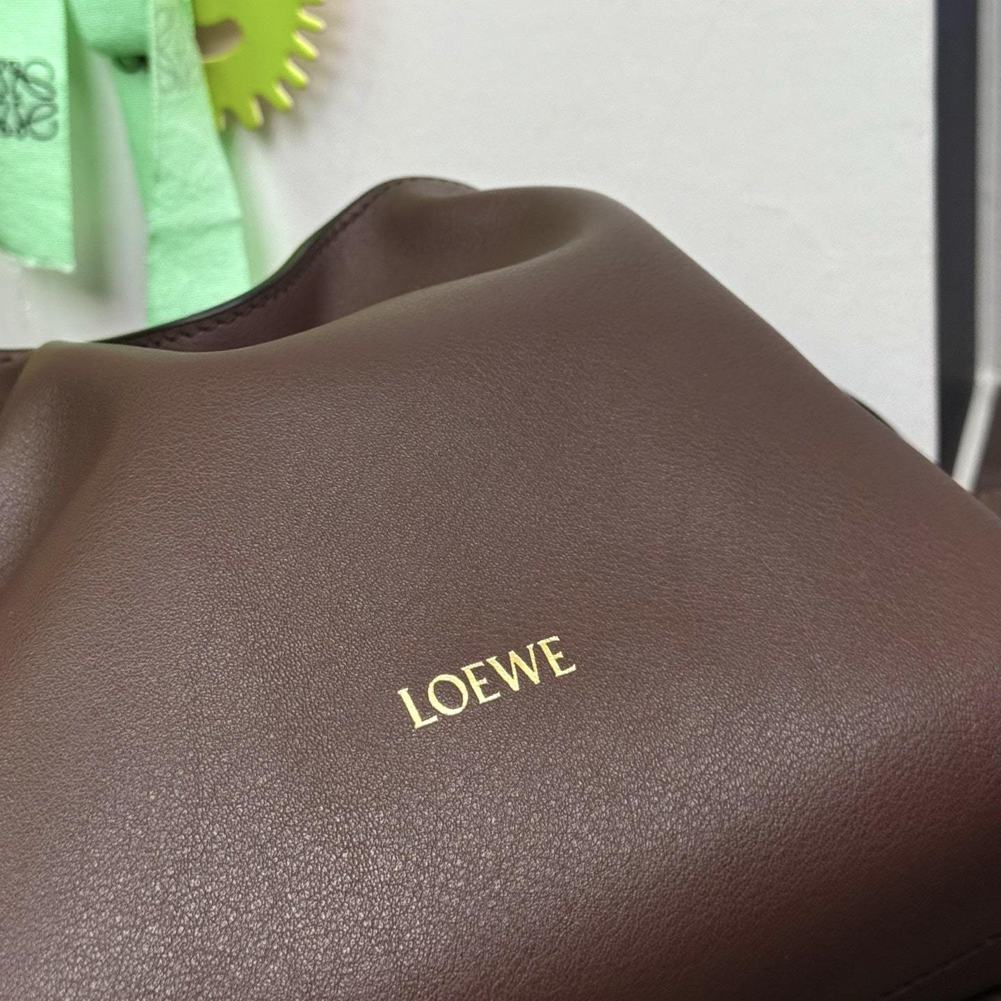 高仿Loewe*Flamenco系列3606福袋包咖啡色Mini免檢版