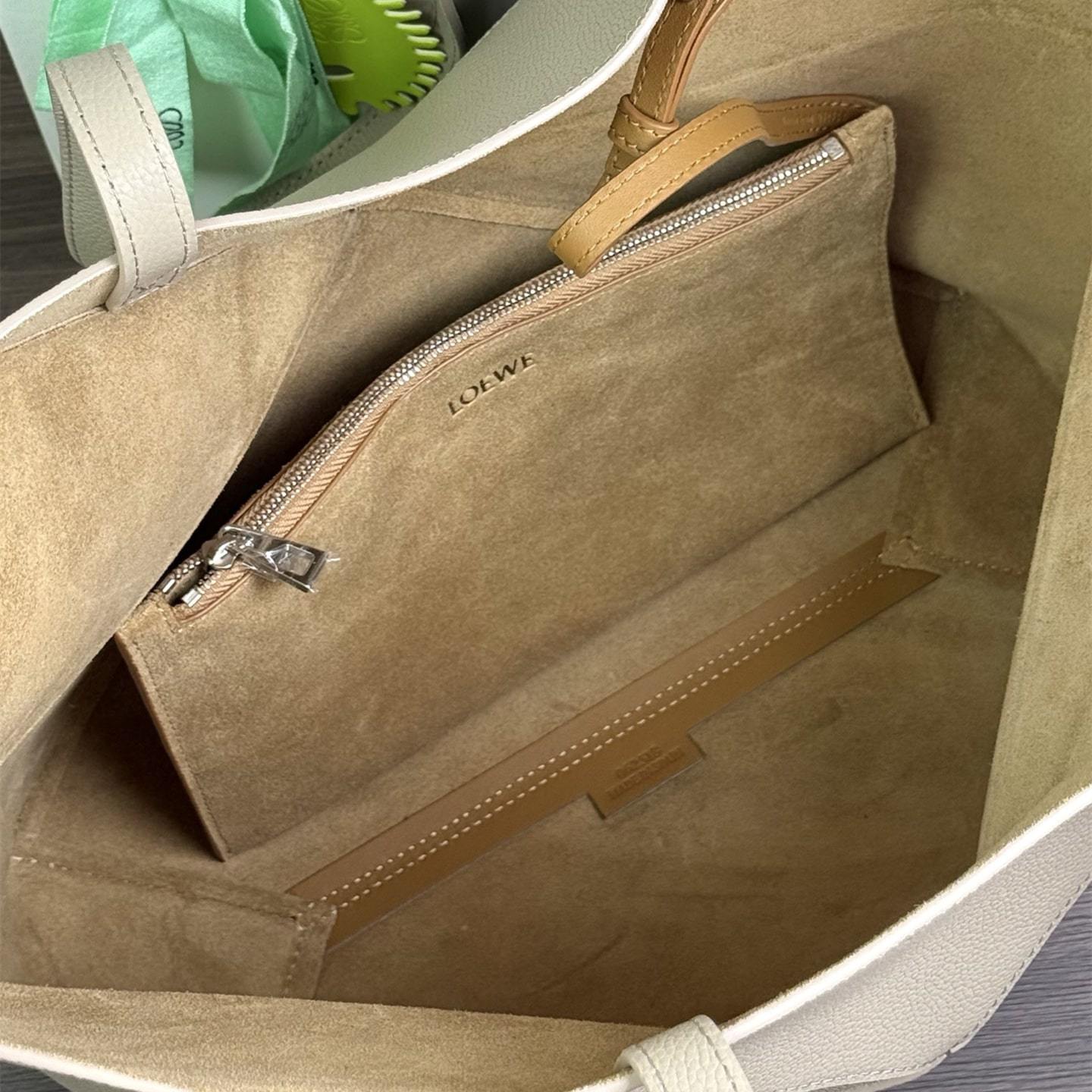 高仿Loewe*Fold系列5541幾何Tote包陶土色中號免檢版