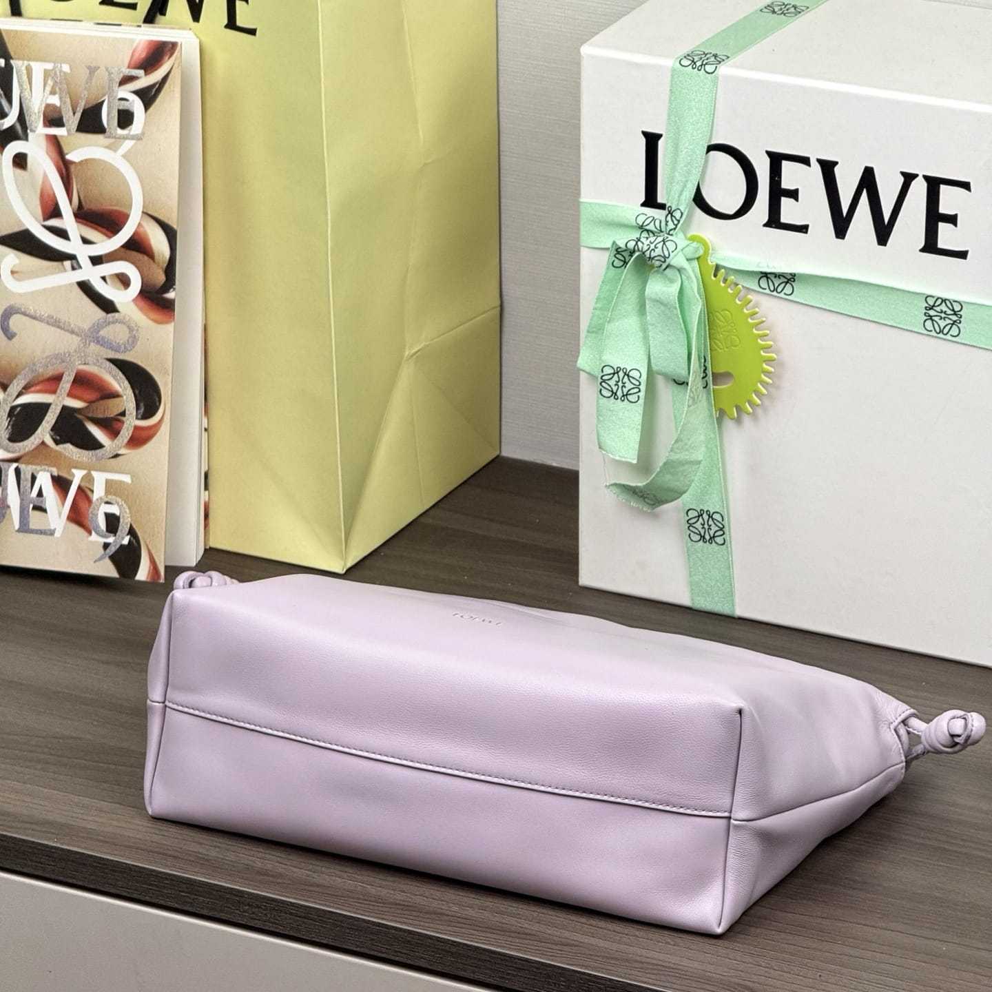 高仿Loewe*Flamenco系列5678小羊皮元寶袋夢幻紫中號免檢版