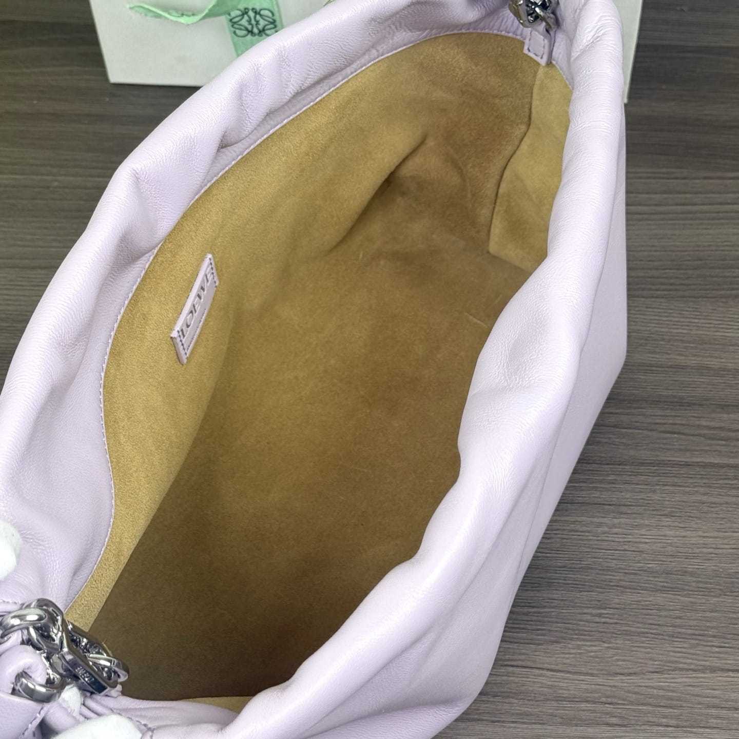 高仿Loewe*Flamenco系列5678小羊皮元寶袋夢幻紫中號免檢版