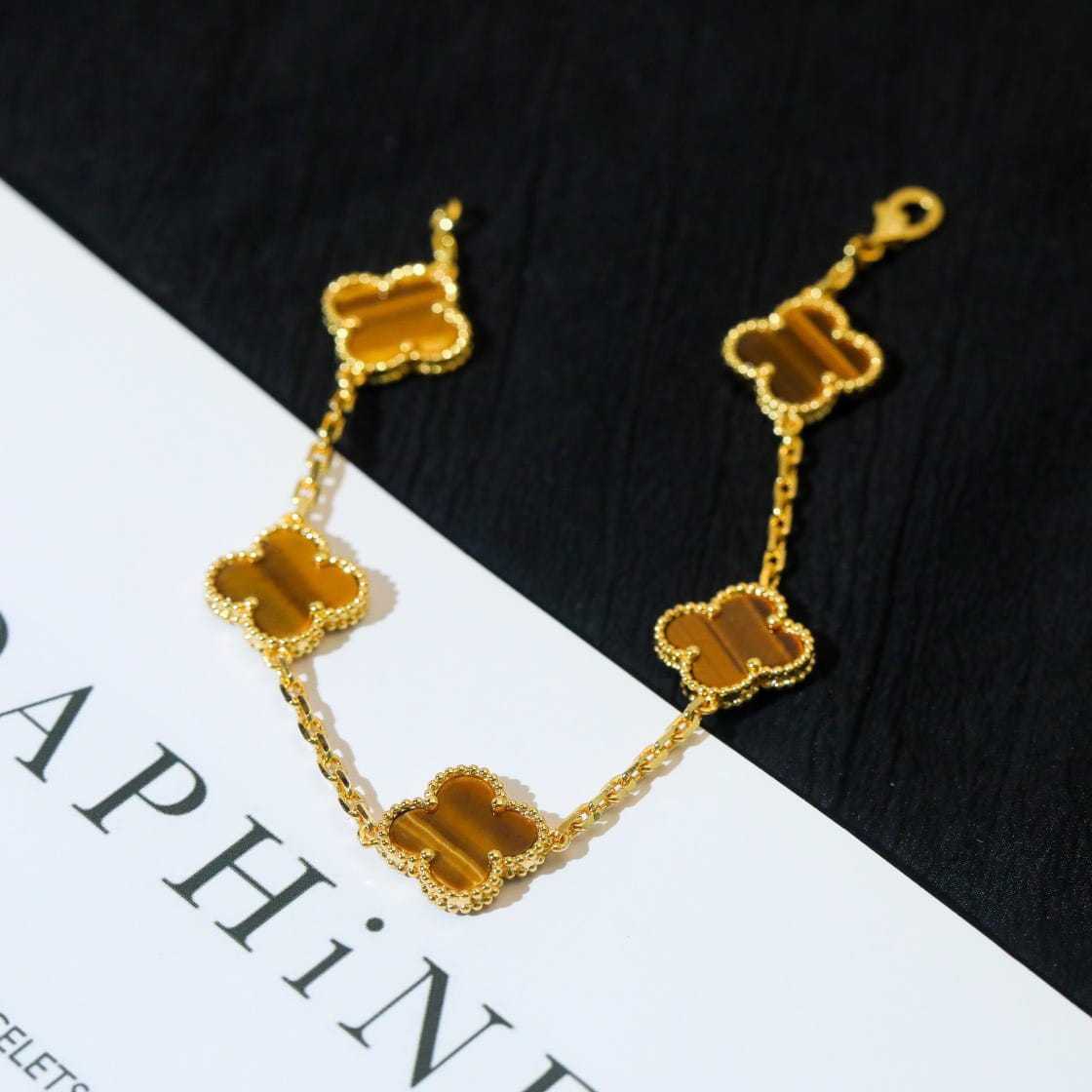 高仿首飾VanCleef&Arpels*RD35600虎眼石黃金手鏈