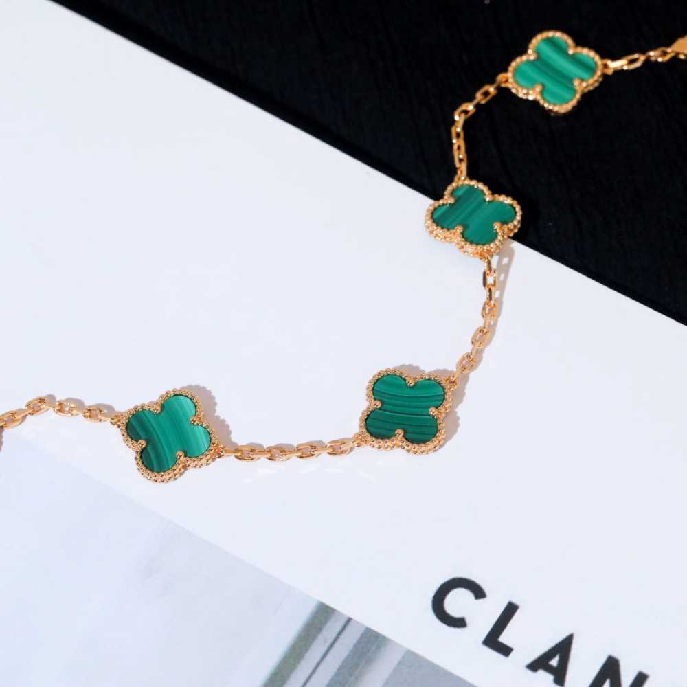 高仿首飾VanCleef&Arpels*RL80900孔雀石黃金手鏈