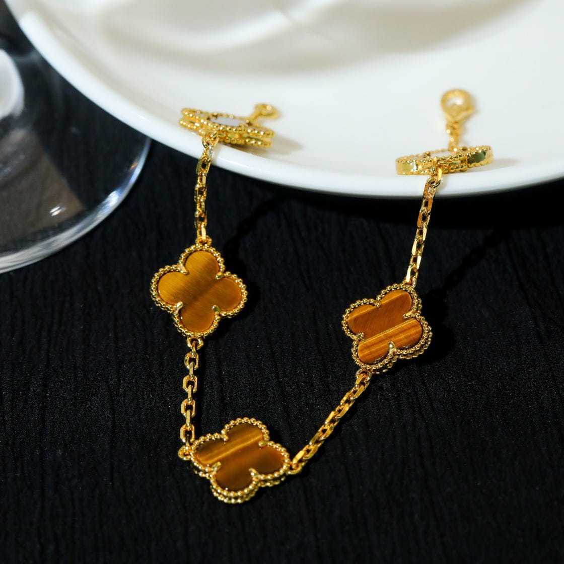 高仿首飾VanCleef&Arpels*RD35600虎眼石黃金手鏈