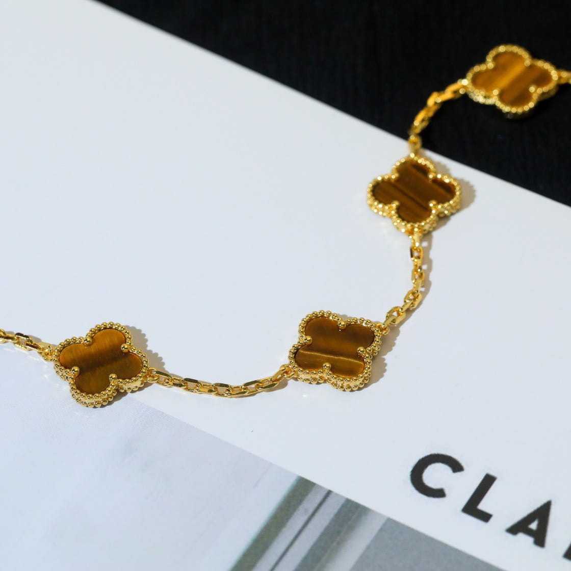 高仿首飾VanCleef&Arpels*RD35600虎眼石黃金手鏈