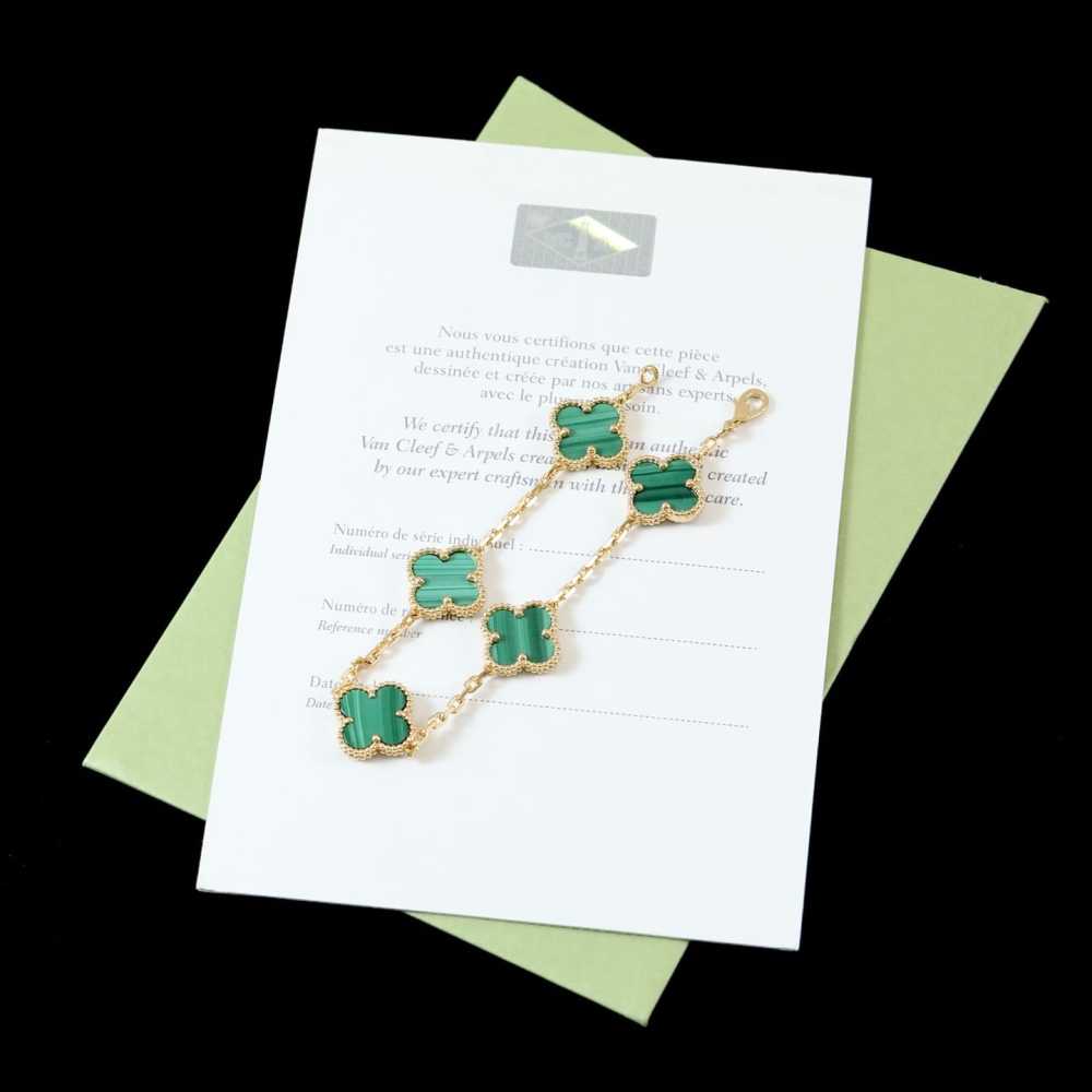 高仿首飾VanCleef&Arpels*RL80900孔雀石黃金手鏈