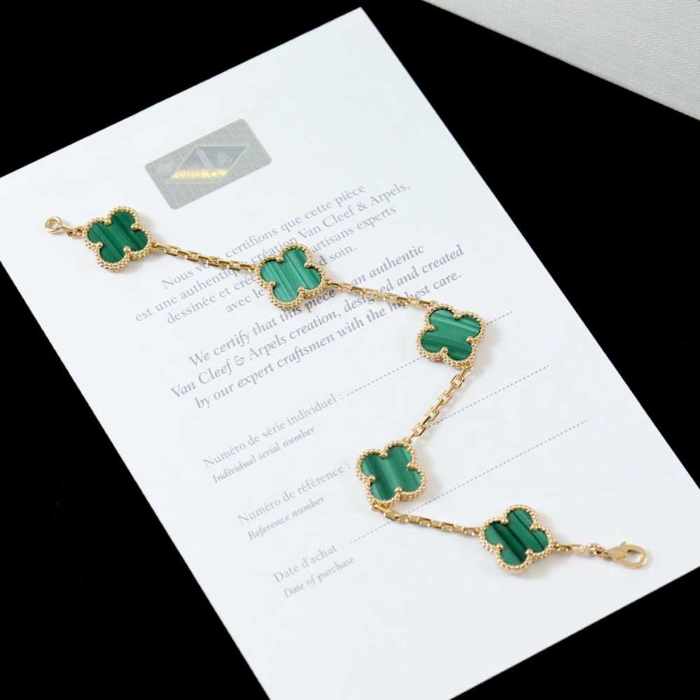 高仿首飾VanCleef&Arpels*RL80900孔雀石黃金手鏈