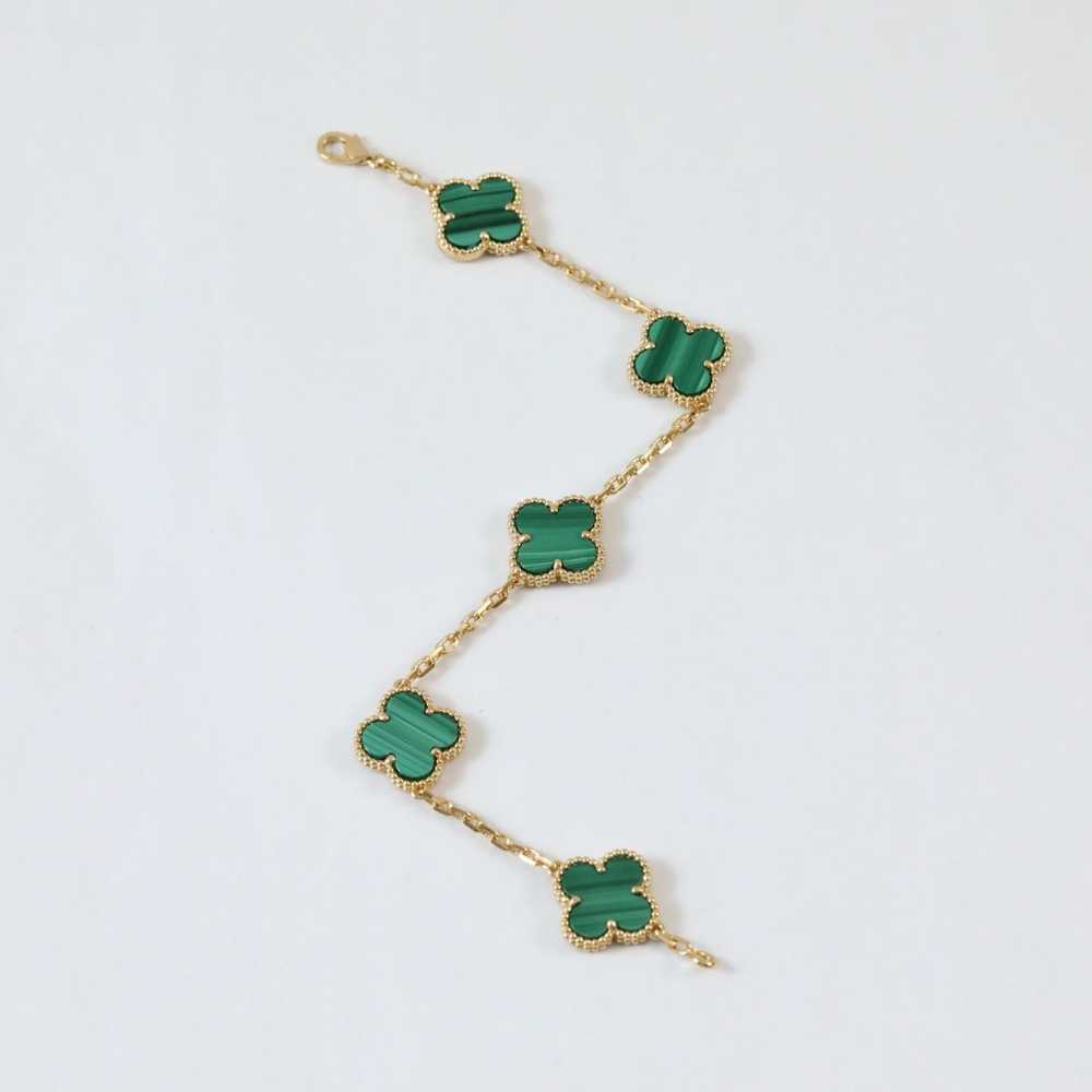 高仿首飾VanCleef&Arpels*RL80900孔雀石黃金手鏈