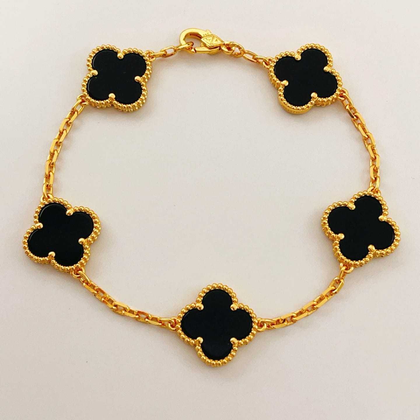 高仿首飾VanCleef&Arpels*RA41300黑瑪瑙黃金手鏈