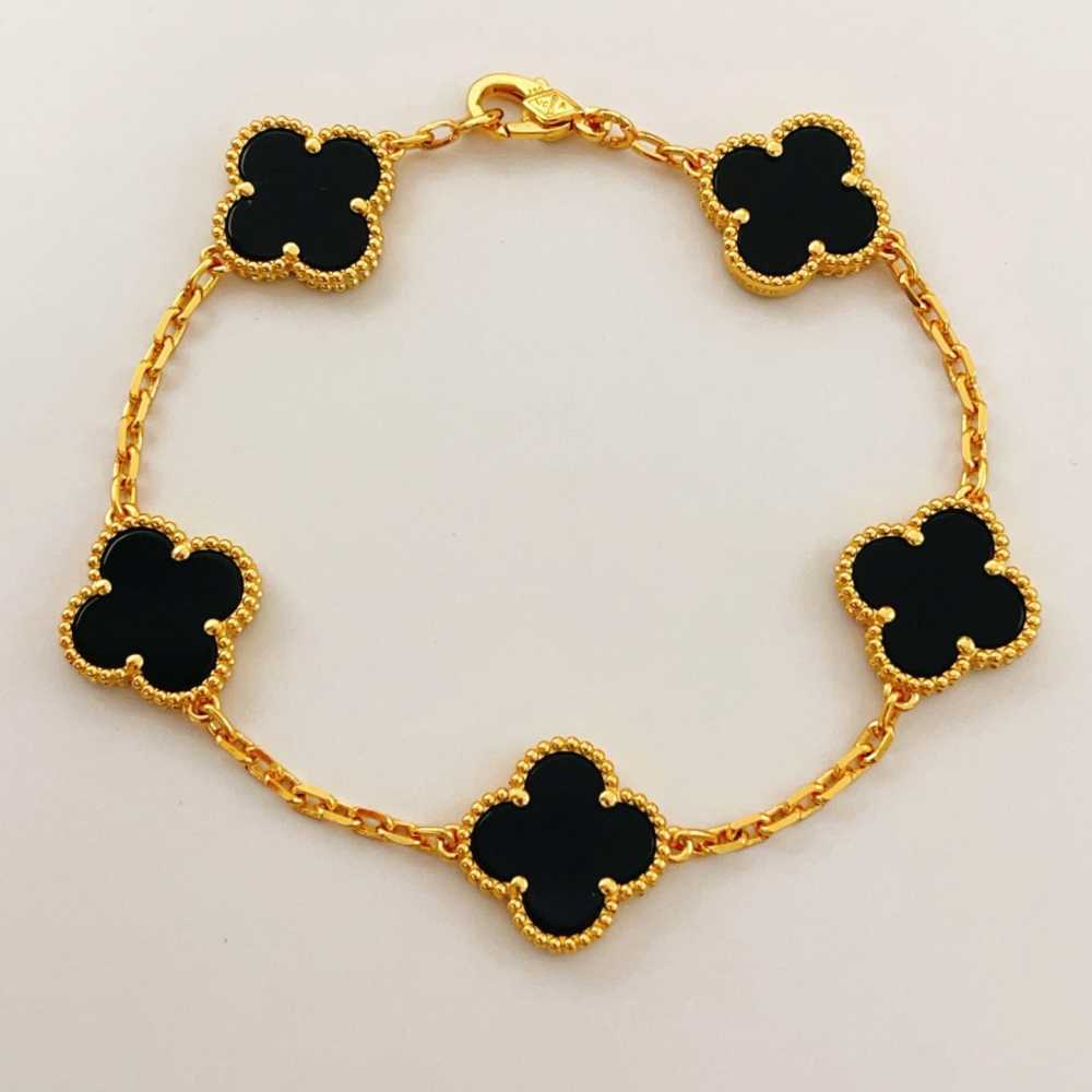 高仿首飾VanCleef&Arpels*RA41300黑瑪瑙黃金手鏈