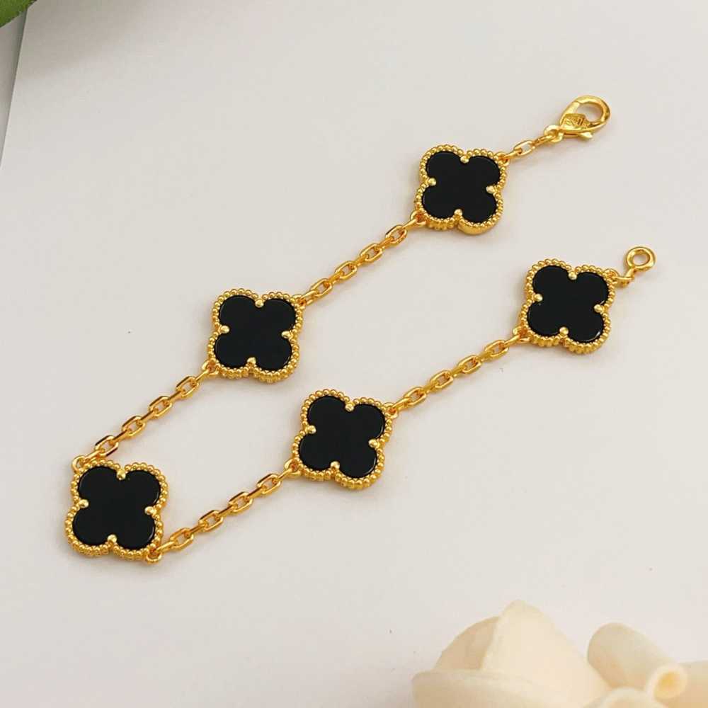高仿首飾VanCleef&Arpels*RA41300黑瑪瑙黃金手鏈