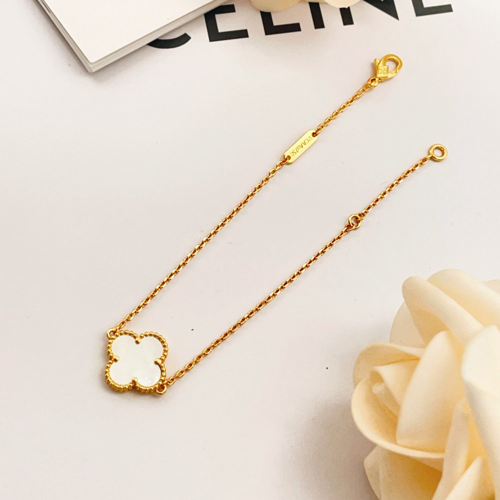 高仿首飾VanCleef&Arpels*RF68800單花貝母黃金金手鏈
