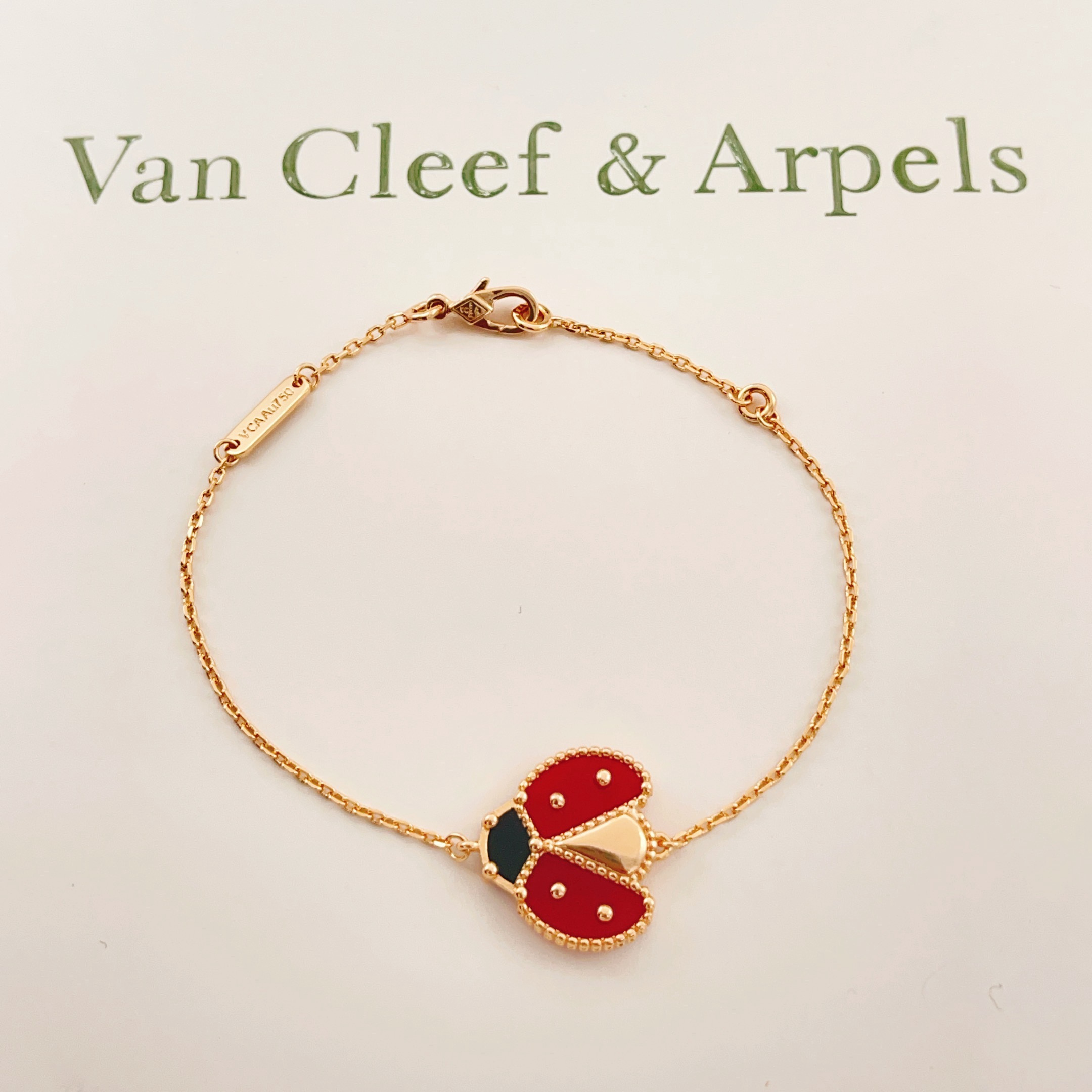 高仿首飾VanCleef&Arpels*RP7R100瓢蟲玫瑰金手鏈