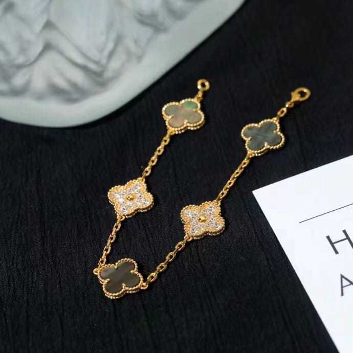 高仿首飾VanCleef&Arpels*RP2R100珍珠貝母玫瑰金手鏈