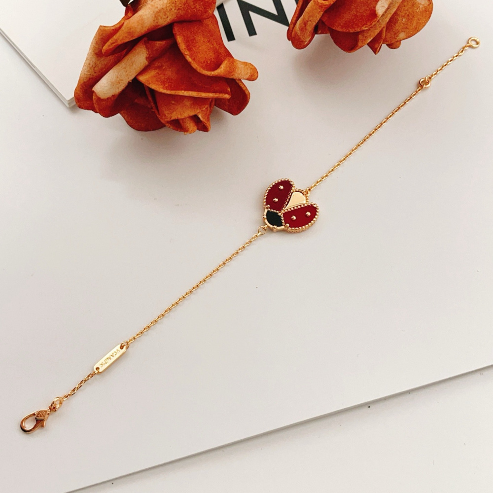 高仿首飾VanCleef&Arpels*RP7R100瓢蟲玫瑰金手鏈