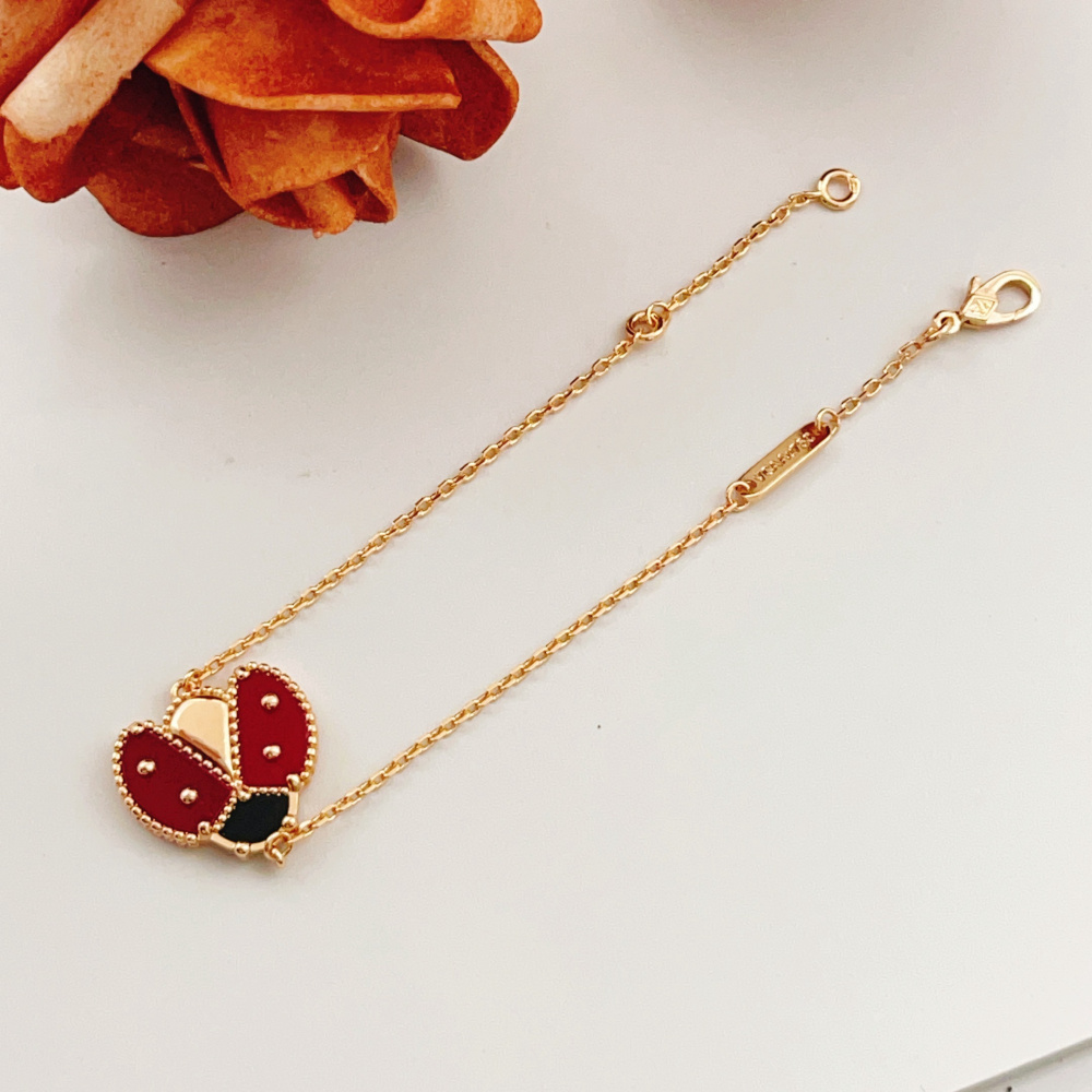 高仿首飾VanCleef&Arpels*RP7R100瓢蟲玫瑰金手鏈