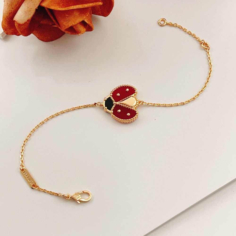 高仿首飾VanCleef&Arpels*RP7R100瓢蟲玫瑰金手鏈
