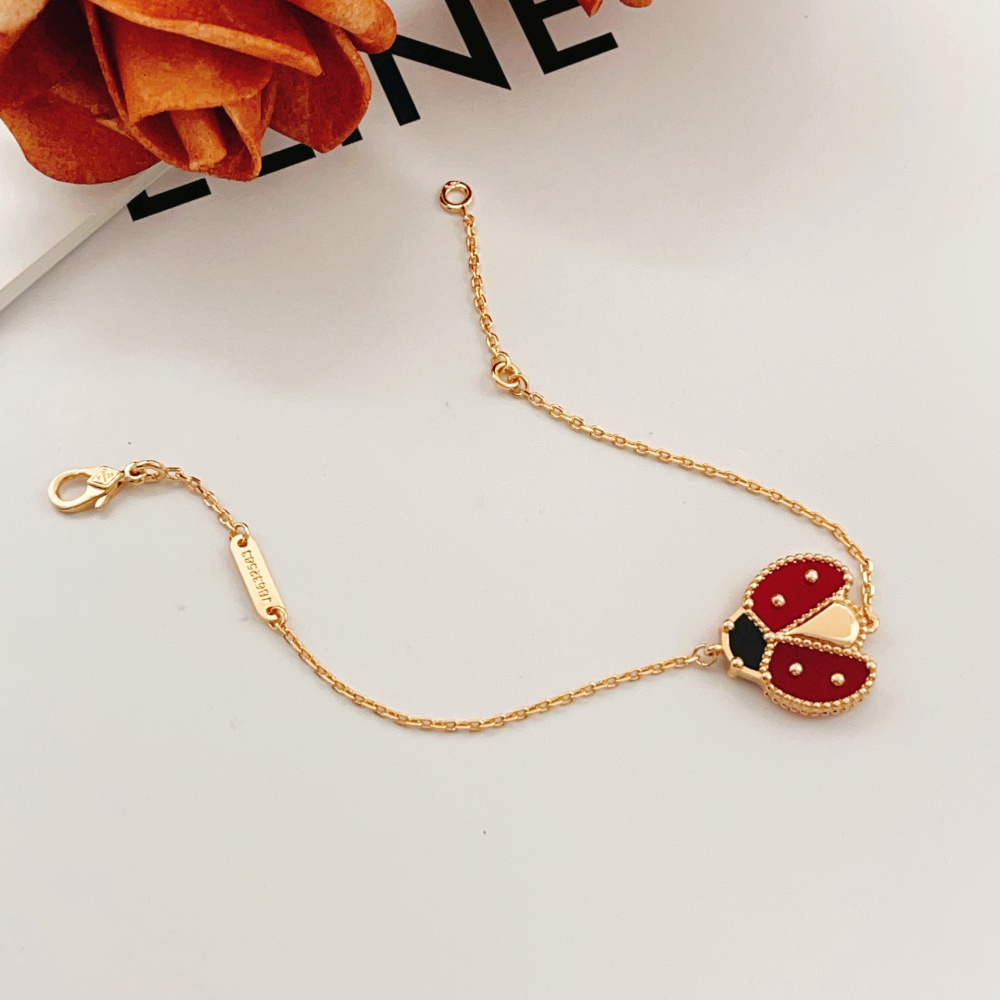 高仿首飾VanCleef&Arpels*RP7R100瓢蟲玫瑰金手鏈