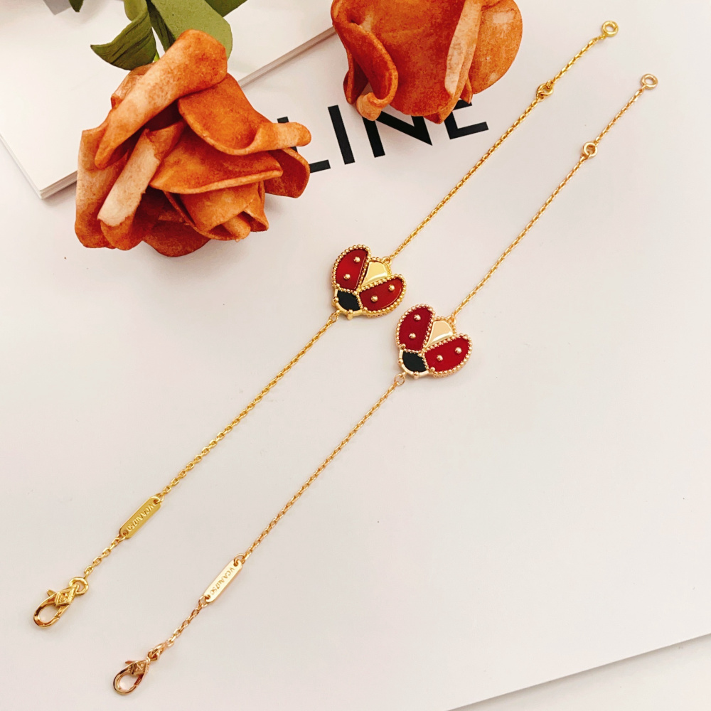 高仿首飾VanCleef&Arpels*RP7R100瓢蟲玫瑰金手鏈