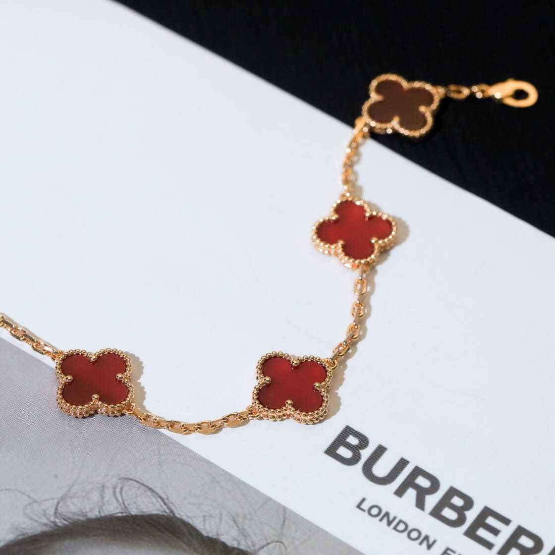 高仿首飾VanCleef&Arpels*RD35500紅瑪瑙黃金手鏈