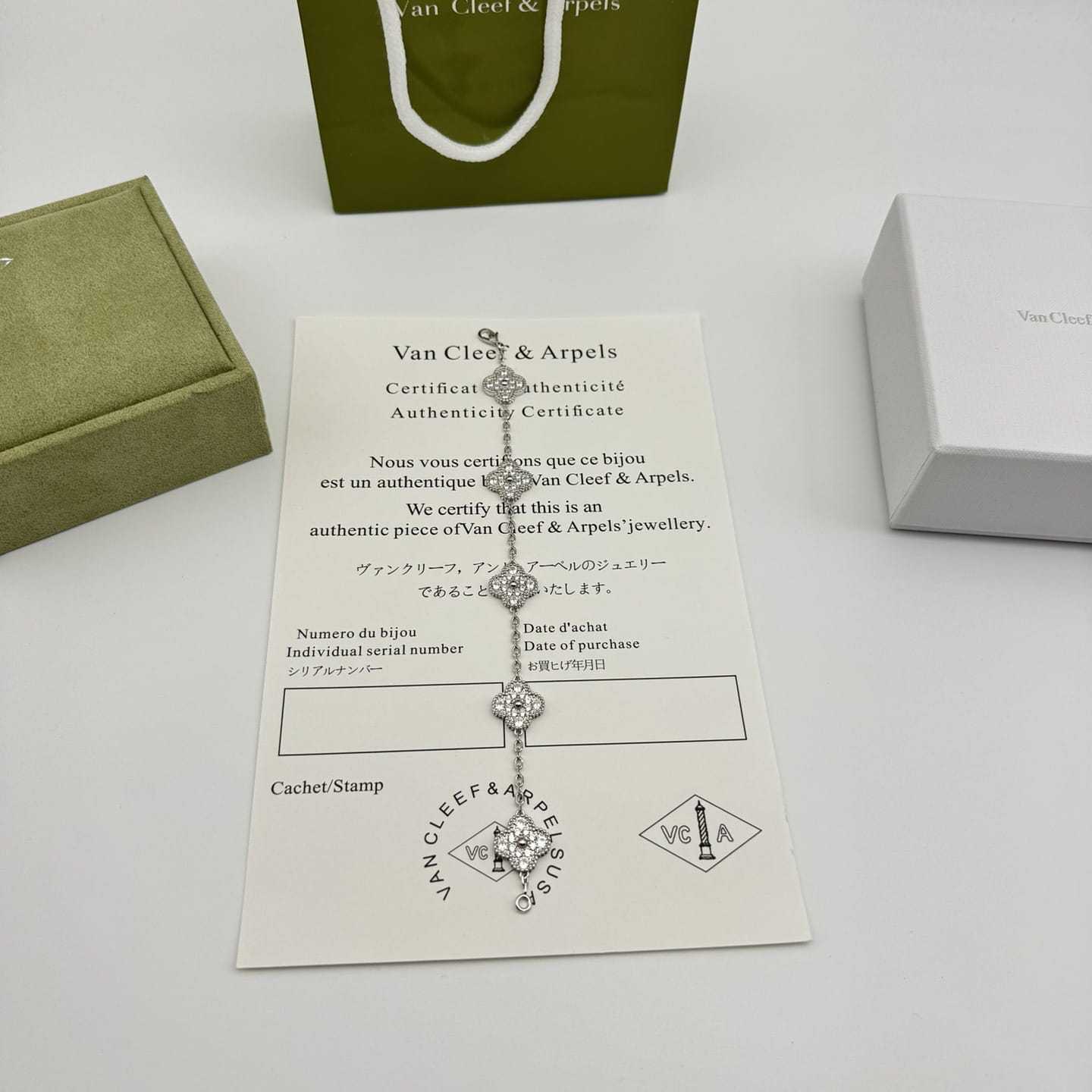 高仿首飾VanCleef&Arpels*RA415000五花滿鑽白金手鏈