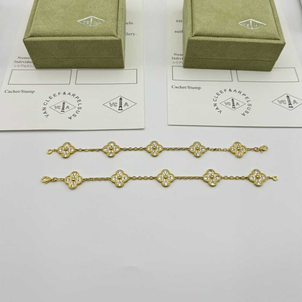 高仿首飾VanCleef&Arpels*RA41400五花滿鑽黃金手鏈