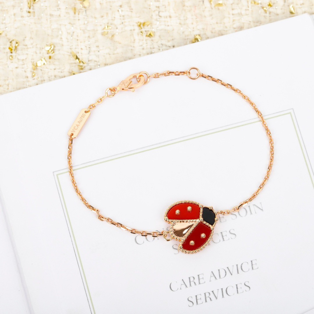 高仿首飾VanCleef&Arpels*RP7R100瓢蟲玫瑰金手鏈