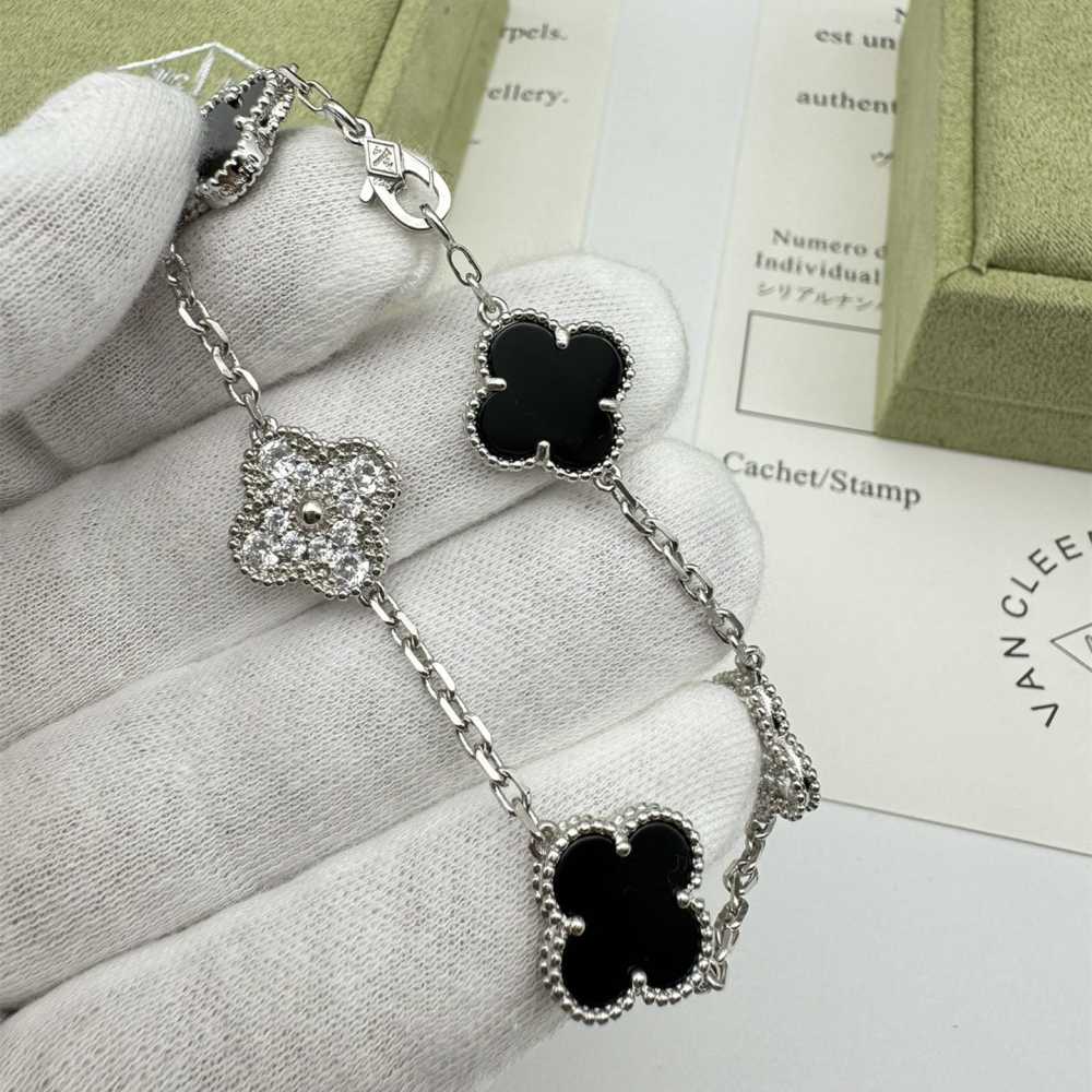 高仿首飾VanCleef&Arpels*RP2R900縞瑪瑙白金手鏈