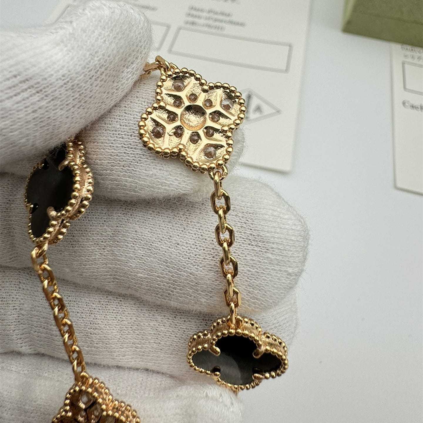 高仿首飾VanCleef&Arpels*RP2R100珍珠貝母玫瑰金手鏈