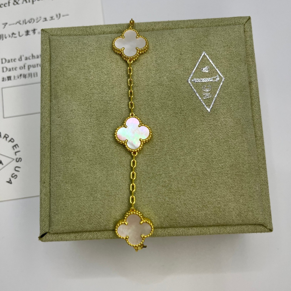 高仿首飾VanCleef&Arpels*RP39D00水晶石黃金手鏈