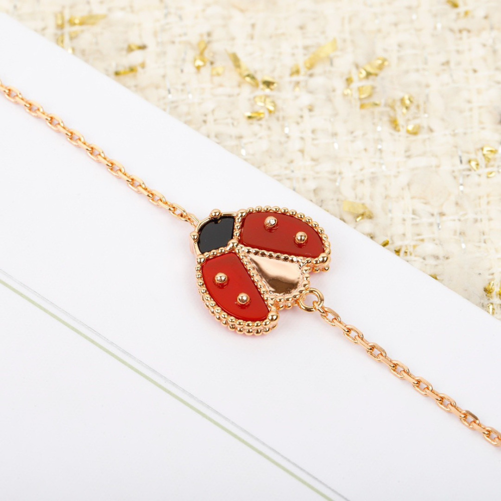 高仿首飾VanCleef&Arpels*RP7R100瓢蟲玫瑰金手鏈