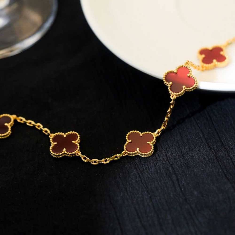 高仿首飾VanCleef&Arpels*RD35500紅瑪瑙黃金手鏈