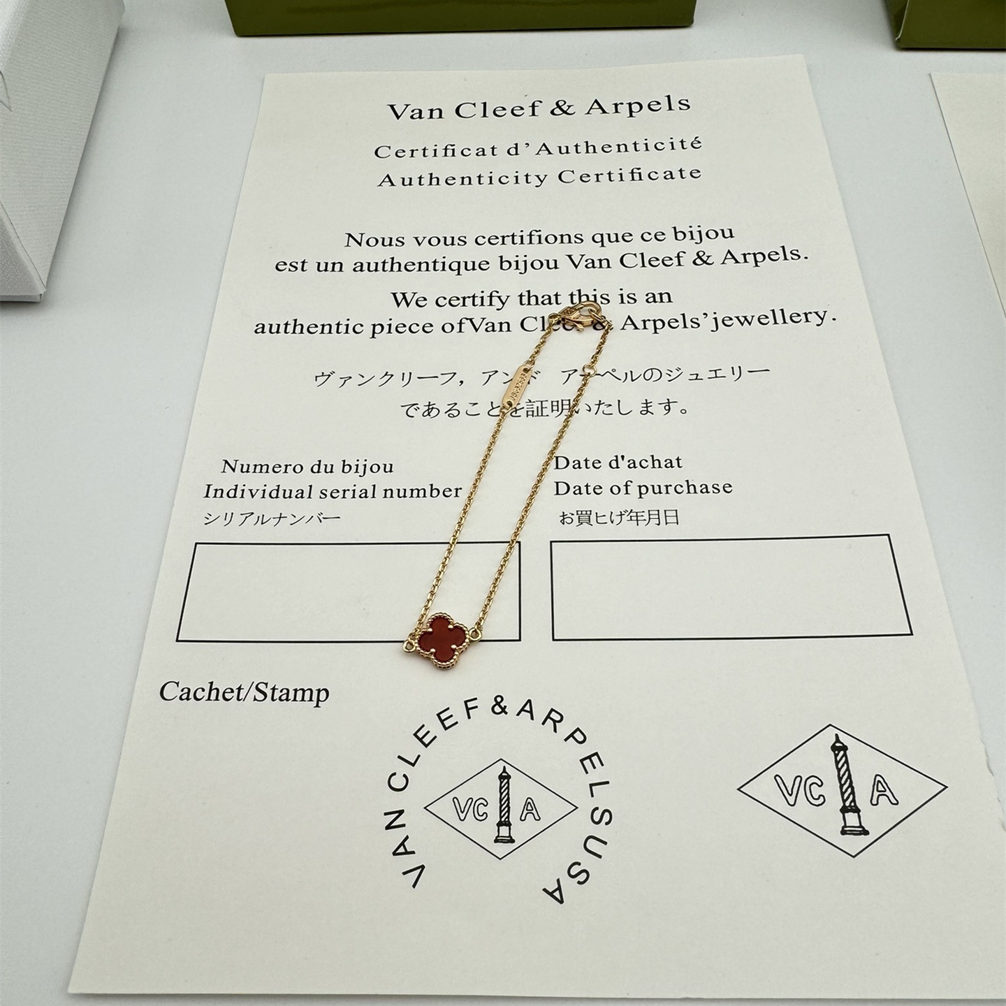 高仿首飾VanCleef&Arpels*RN59K00單花玫瑰金金手鏈
