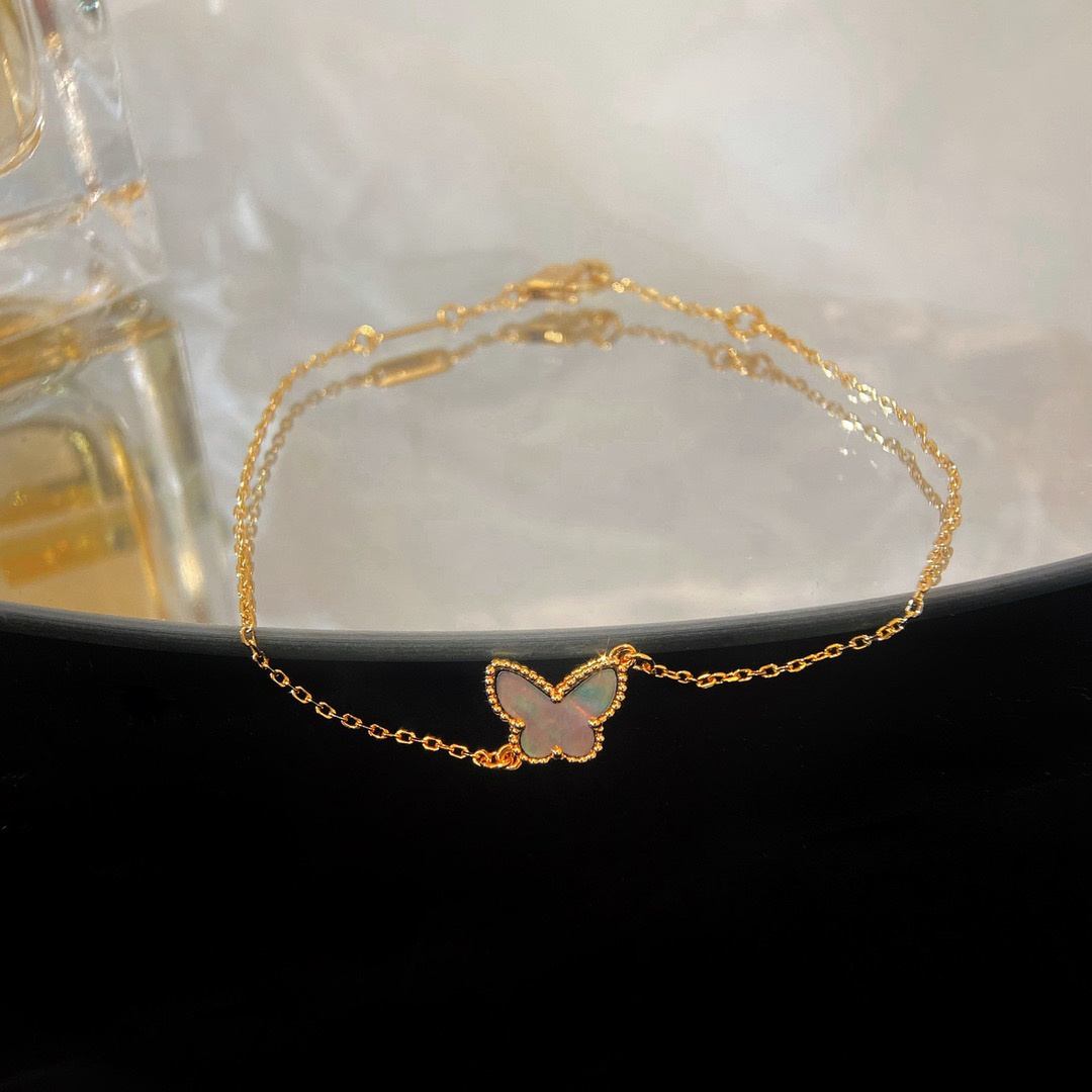 高仿首飾VanCleef&Arpels*RP9VB00蝴蝶貝母玫瑰金手鏈