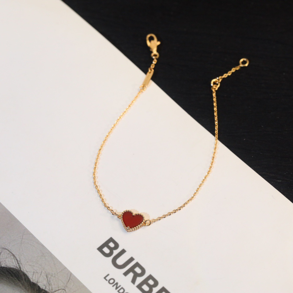高仿首飾VanCleef&Arpels*RN59L00玉髓愛心玫瑰金手鏈