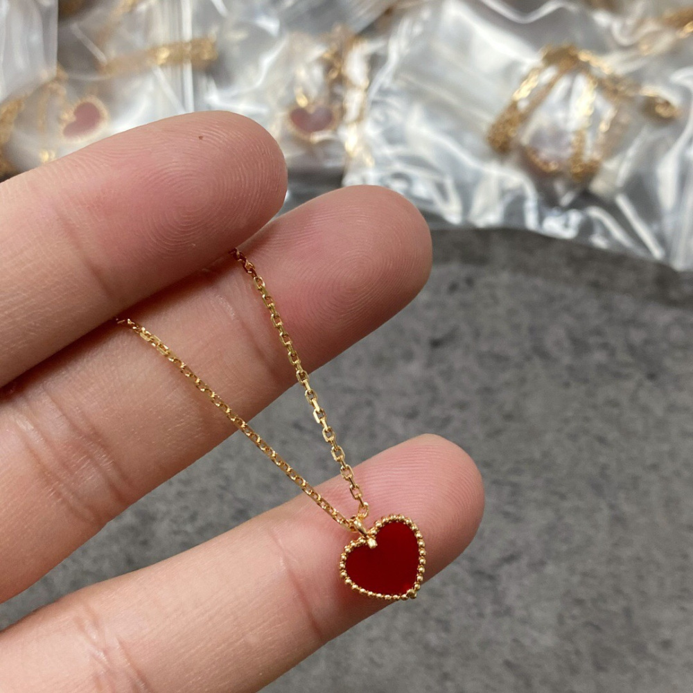 高仿首飾VanCleef&Arpels*RN59L00玉髓愛心玫瑰金手鏈