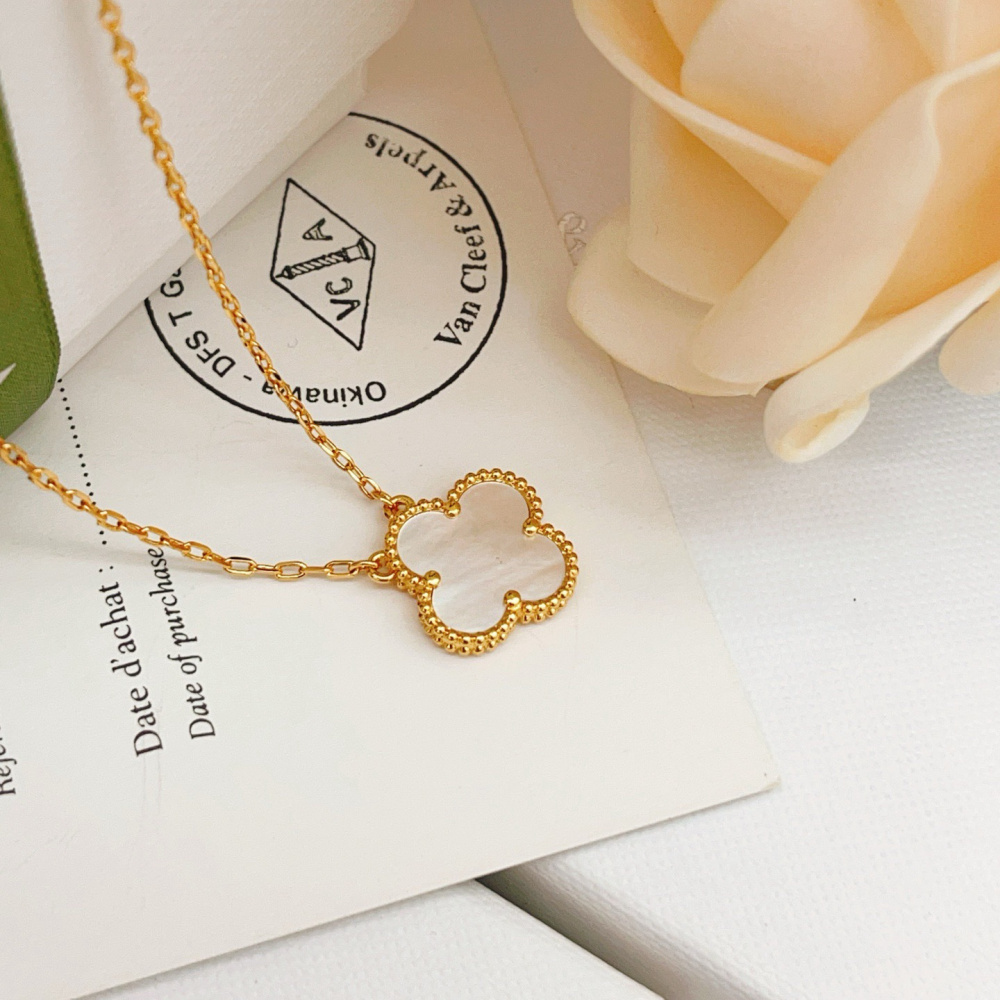 高仿首飾VanCleef&Arpels*RA45900貝母黃金金項鏈
