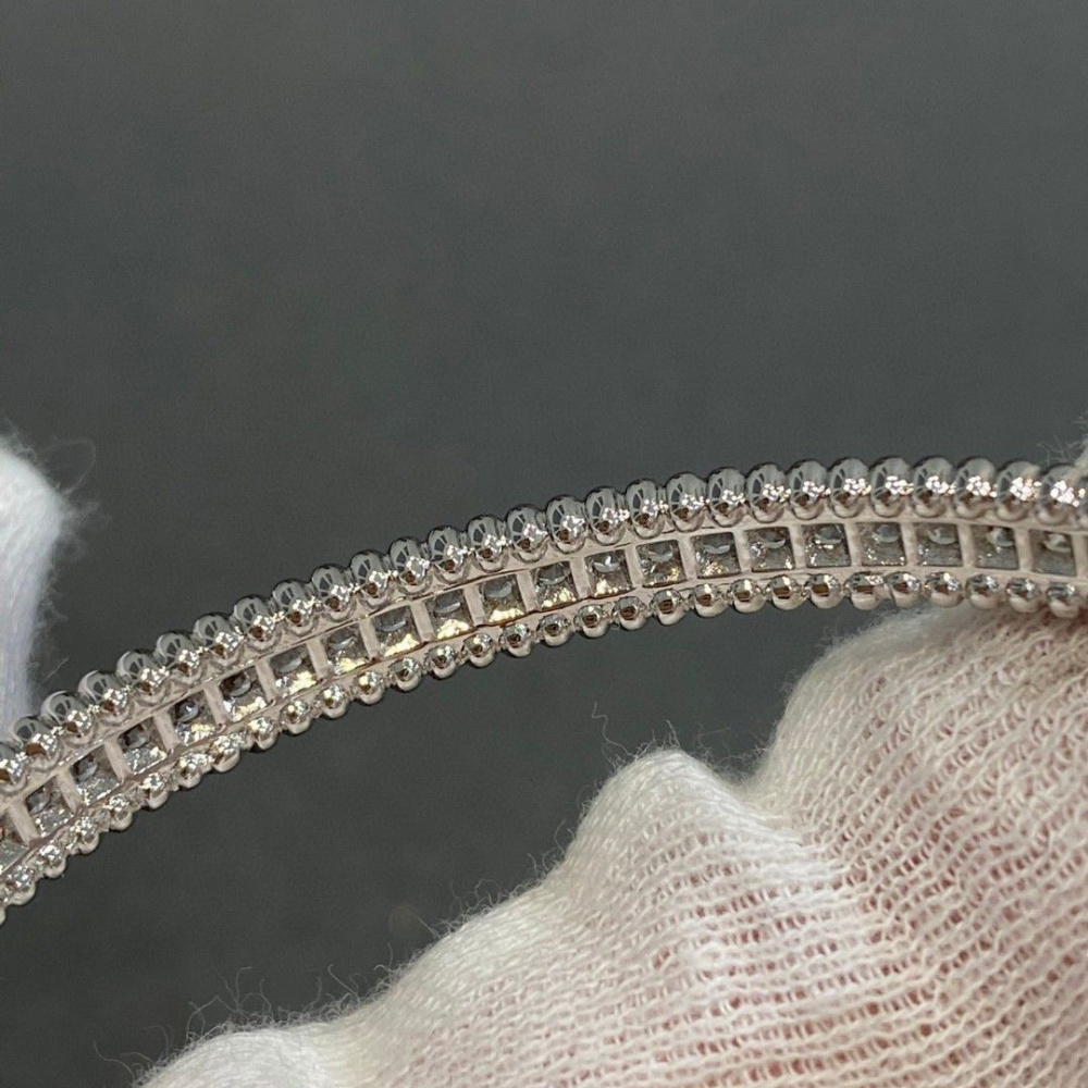 高仿首飾VanCleef&Arpels*RP27H00單排鑲鑽白金手鐲