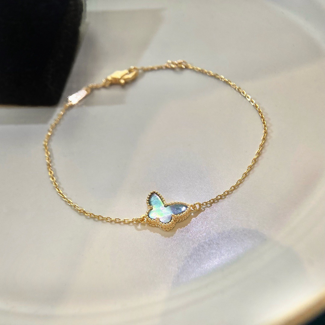 高仿首飾VanCleef&Arpels*RP9VB00蝴蝶貝母玫瑰金手鏈