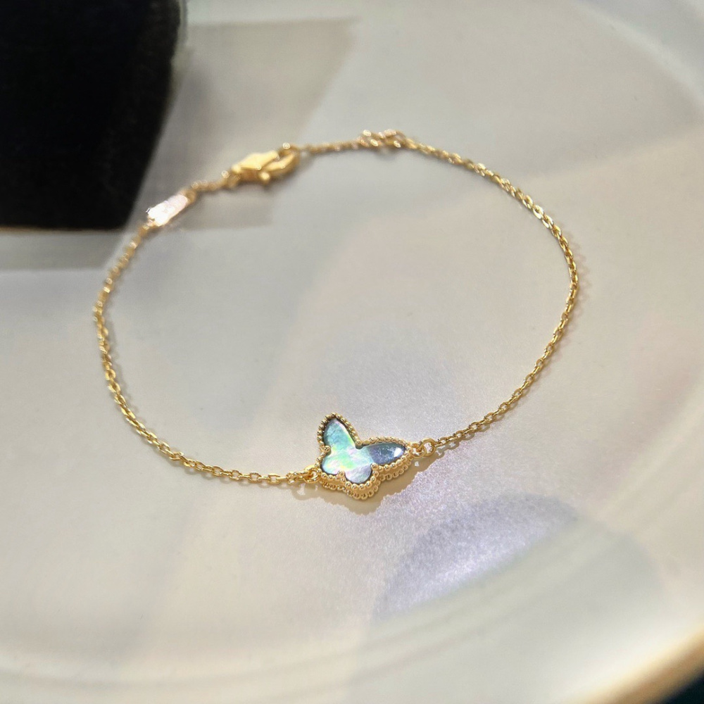 高仿首飾VanCleef&Arpels*RP9VB00蝴蝶貝母玫瑰金手鏈