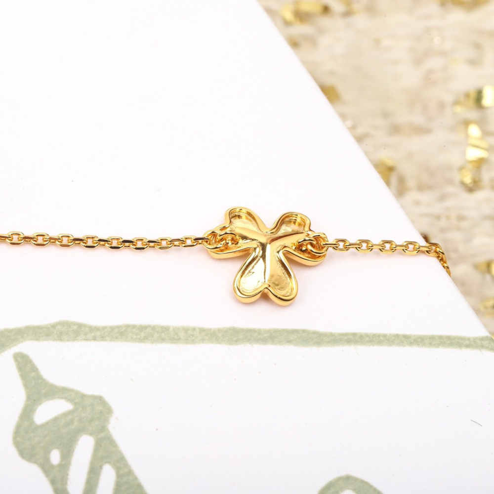 高仿首飾VanCleef&Arpels*RP7SC00三葉草祖母綠黃金手鏈