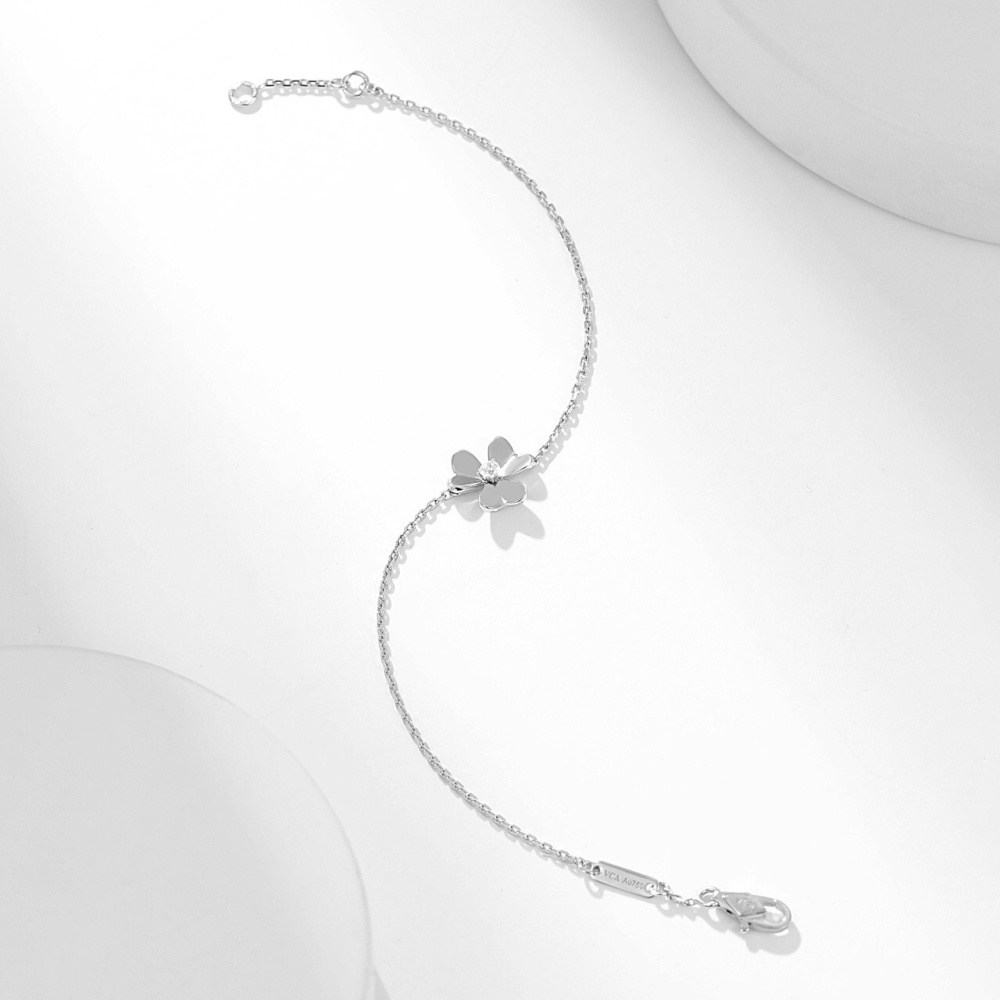 高仿首飾VanCleef&Arpels*RP0J500三葉草鑽石白金手鏈