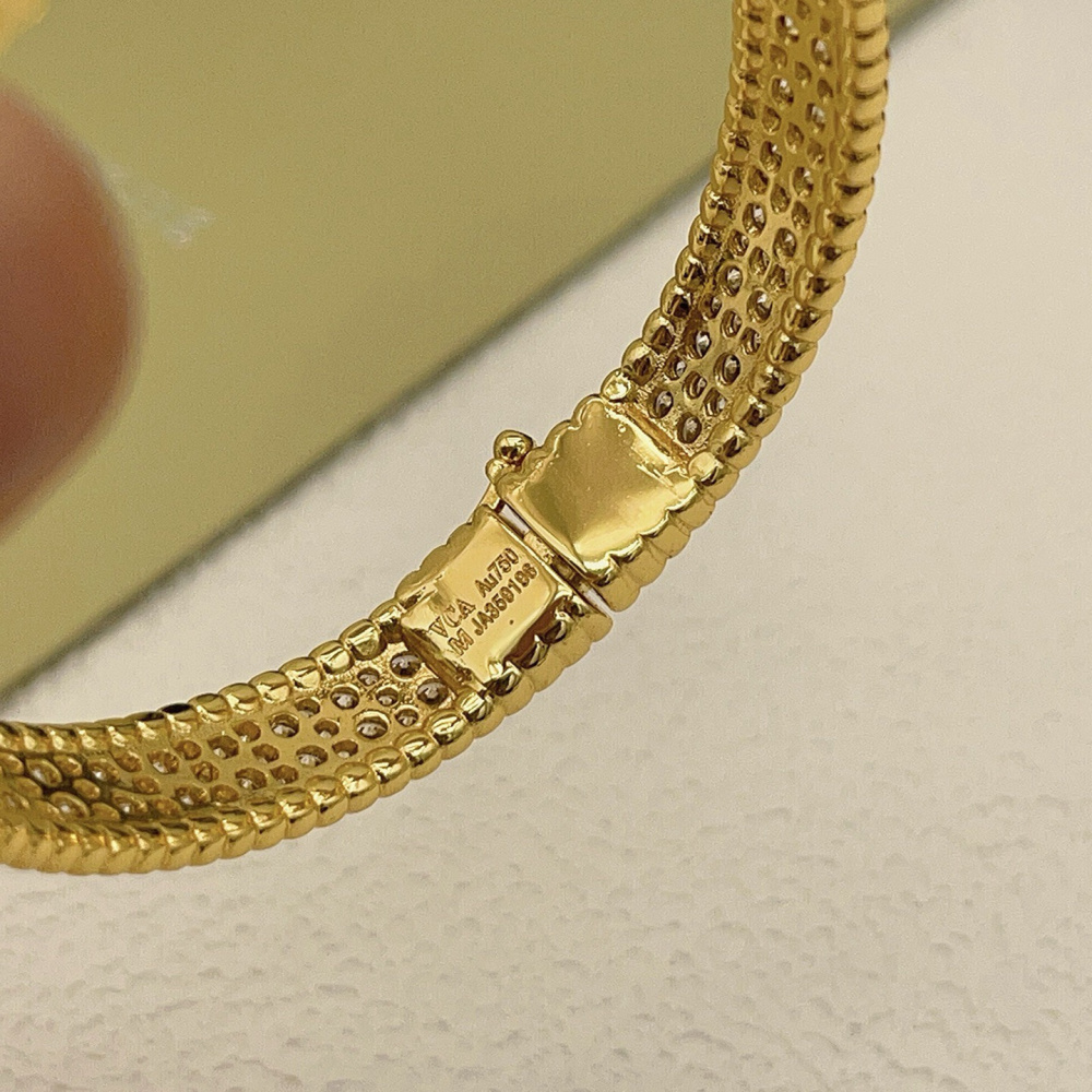 高仿首飾VanCleef&Arpels*RO3YC00密鑽黃金手鐲